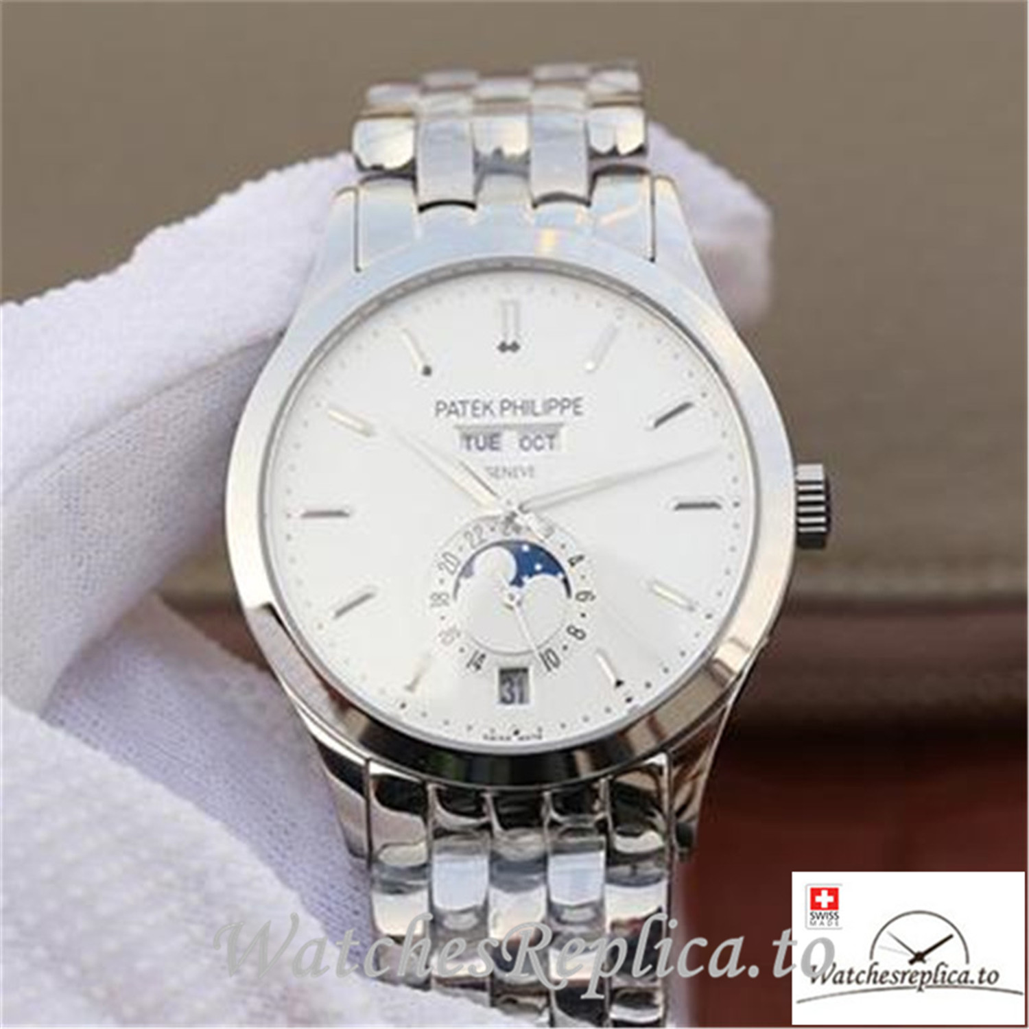 Swiss Patek Philippe Complications Annual Calendar Replica 5396G Stainless Steel Strap 42MM - Replica Watches Shop