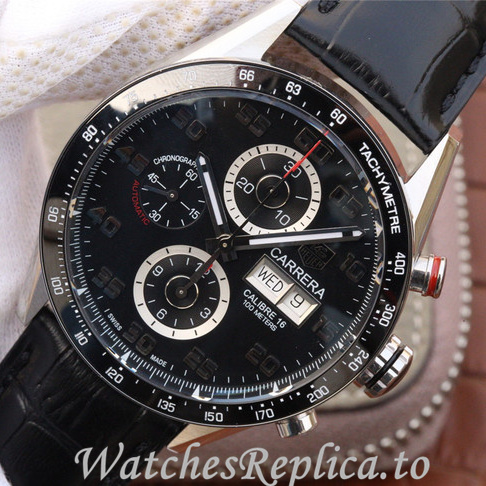 Tag Heuer Replica Carrera Leather strap 43MM - Replica Watches Shop