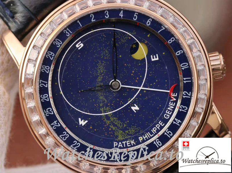 Swiss Patek Philippe Grand Complications Replica 6103P-001 Black Strap 43MM - Replica Watches Shop