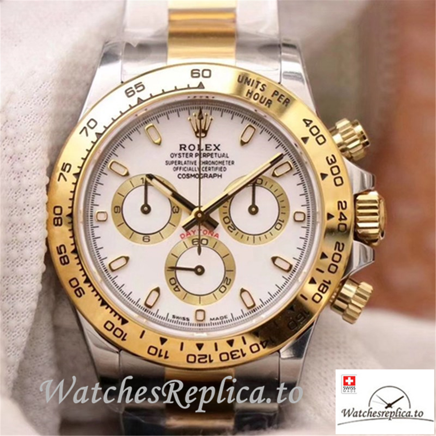 Swiss Rolex Daytona Cosmograph Replica M116503-0001 Silver And Gold Strap 40MM - Replica Watches Shop