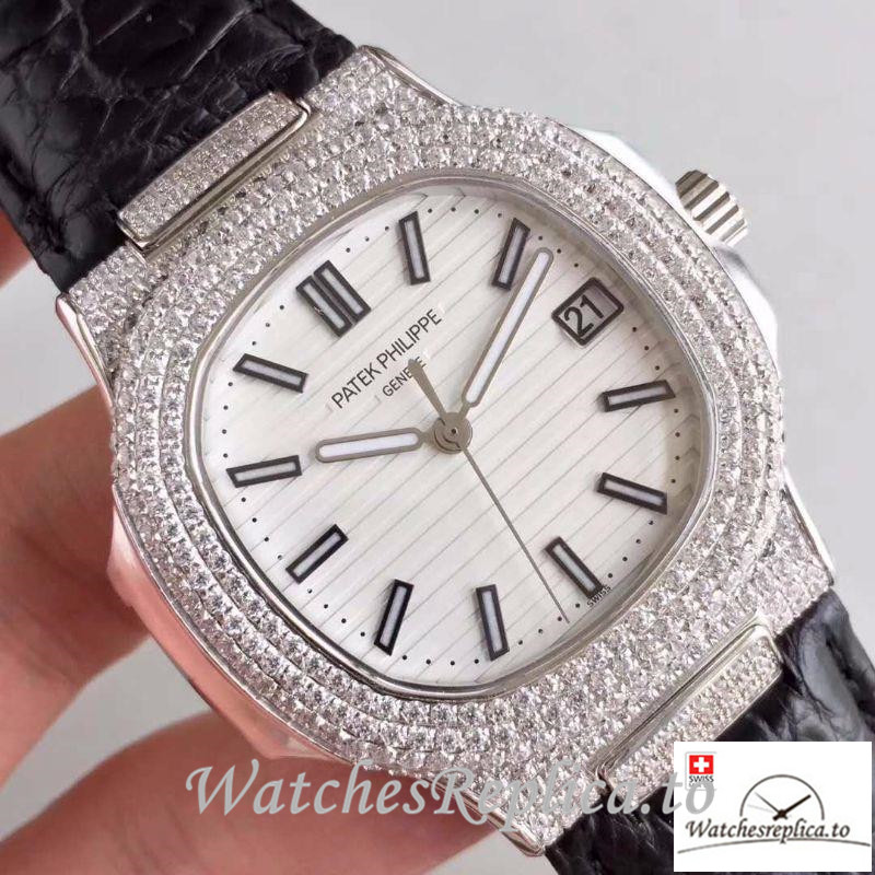 Swiss Patek Philippe Nautilus Jumbo Replica 5719/1G-001 Diamonds Bezel 40MM - Replica Watches Shop