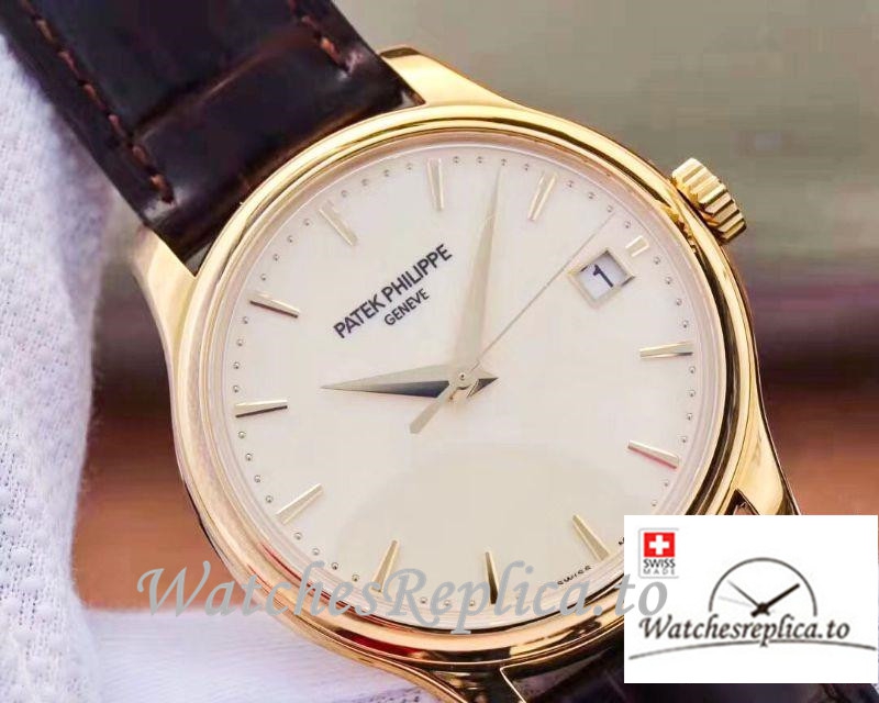 Swiss Patek Philippe Calatrava Yellow Gold Replica 5227J-001 Black Strap 39MM×10.2MM - Replica Watches Shop