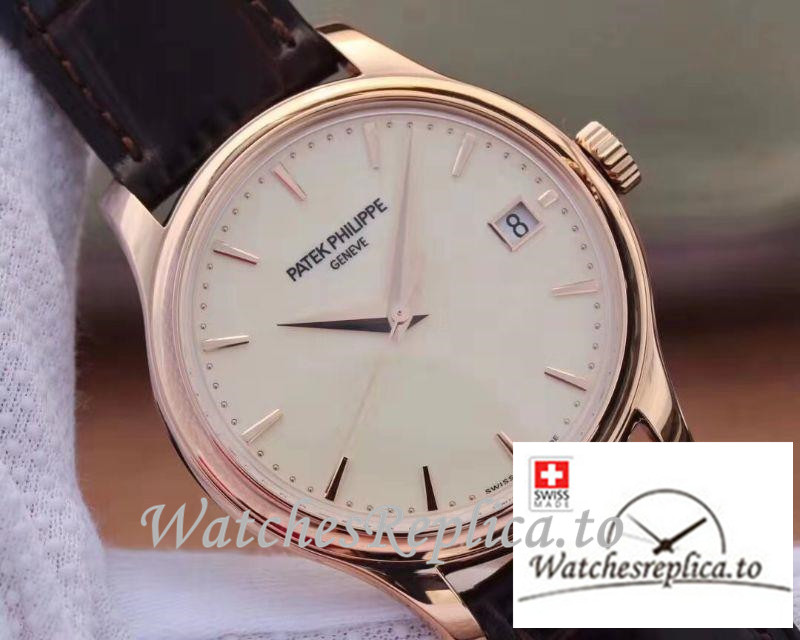 Swiss Patek Philippe Calatrava Rose Gold Replica 5227R-001 Black Strap 39MM×10.2MM - Replica Watches Shop