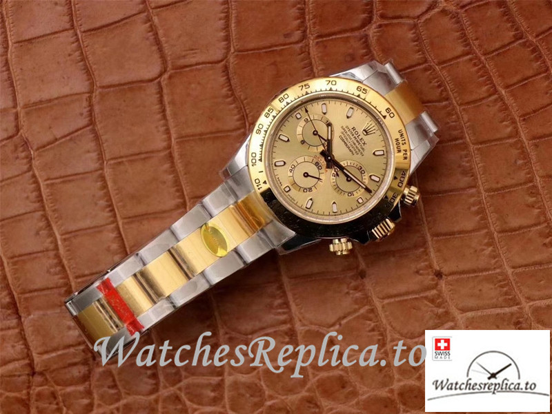 Swiss Rolex Daytona Cosmograph Replica M116503-0003 Silver And Gold Strap 40MM - Replica Watches Shop