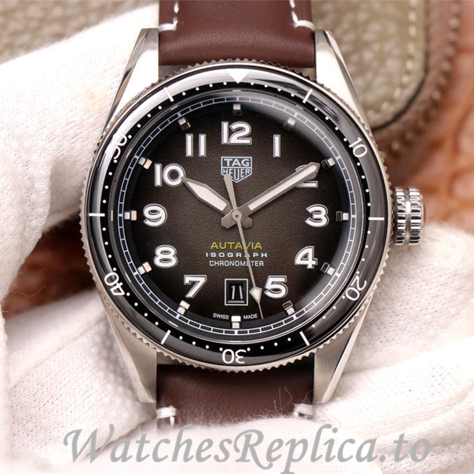 Tag Heuer Replica Autavia Leather strap 42MM - Replica Watches Shop