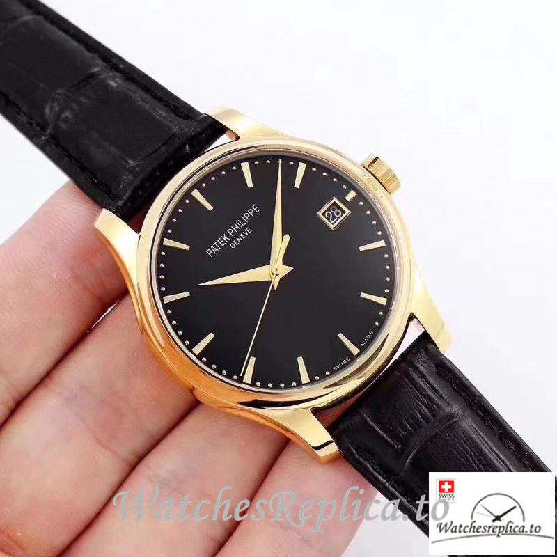Swiss Patek Philippe Calatrava Replica 5227 001 Black Strap 39MM - Replica Watches Shop