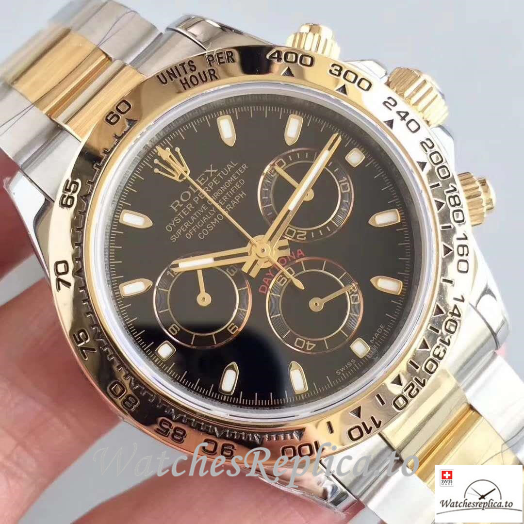 Swiss Rolex Daytona Cosmograph Replica 116503 002 Yellow Gold Strap 40MM - Replica Watches Shop