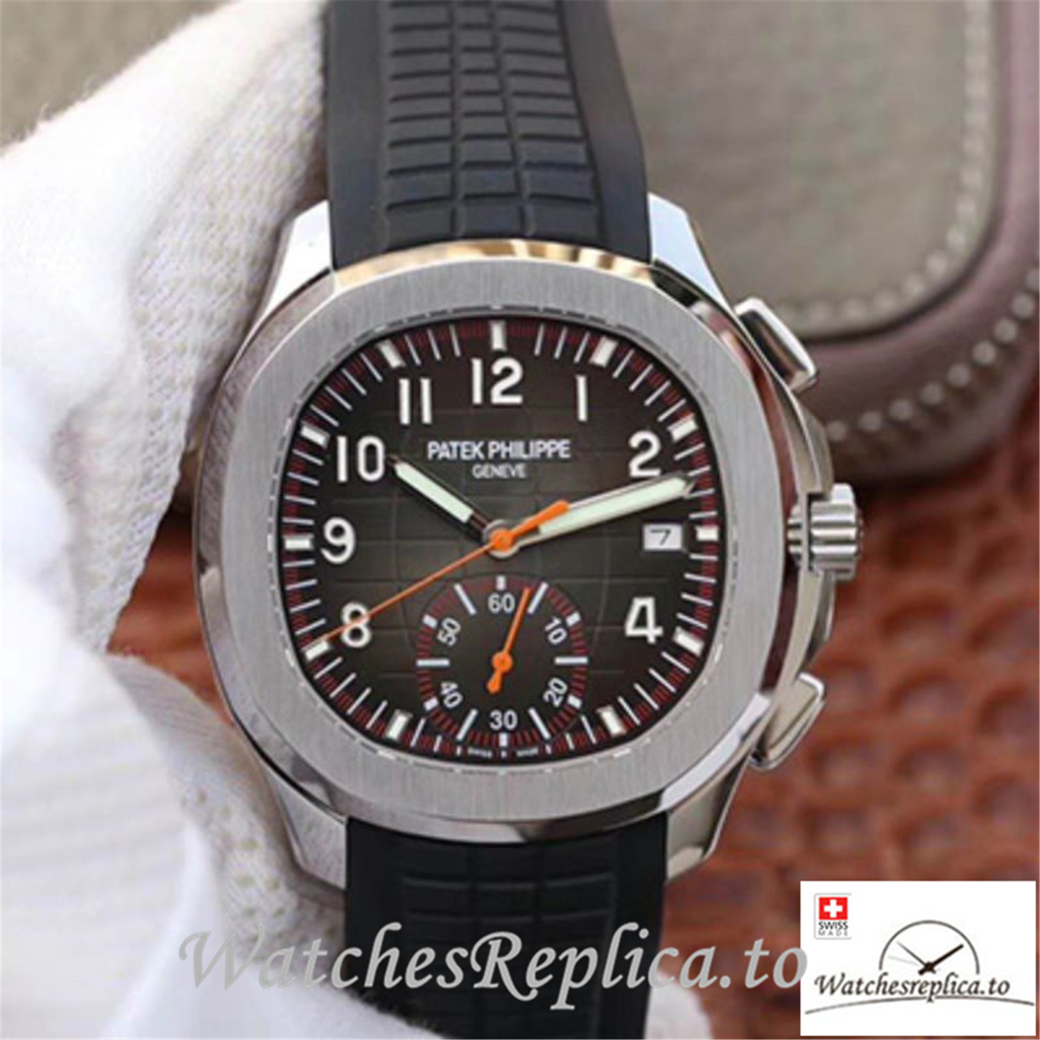 Swiss Patek Philippe Aquanaut Chronograph Replica 5968A-001 Black Strap 42MM - Replica Watches Shop
