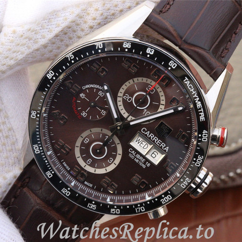 Tag Heuer Replica Carrera Leather strap 43MM - Replica Watches Shop