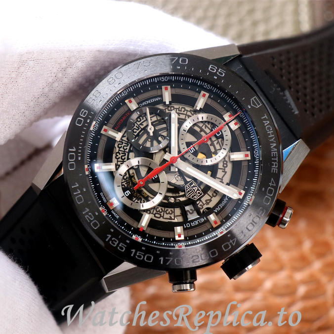Tag Heuer Replica Carrera Rubber strap 45MM - Replica Watches Shop