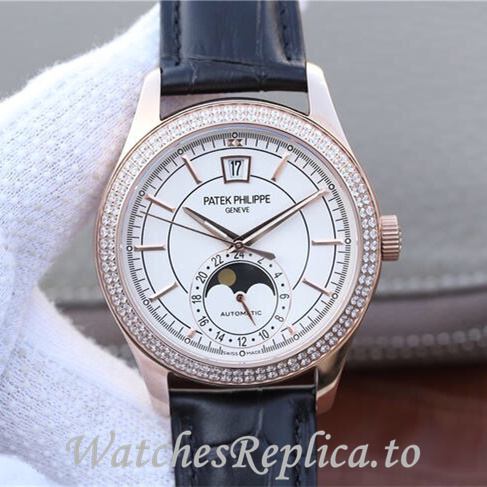 Patek Philippe Replica Complications 5205G-001 Leather strap 40MM - Replica Watches Shop