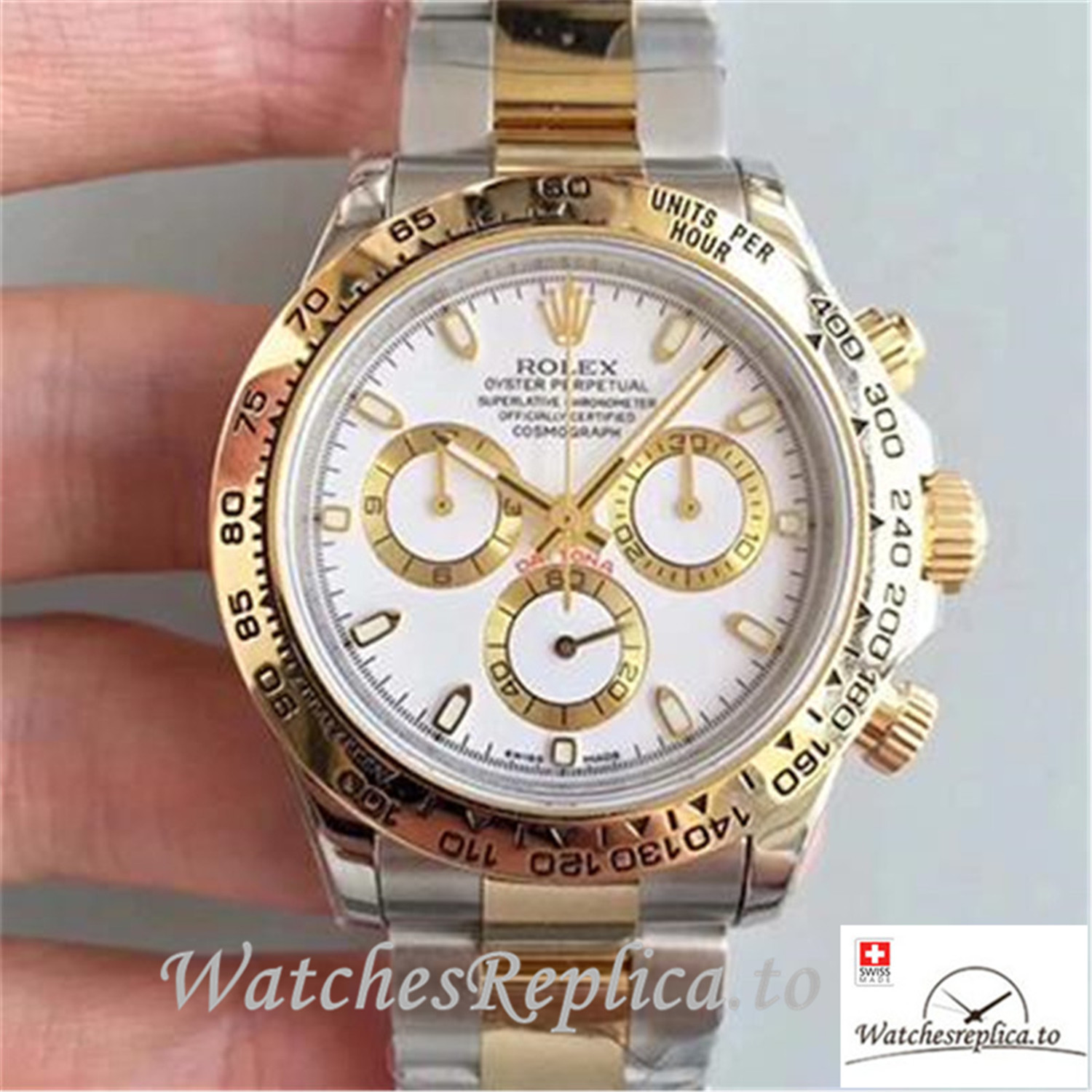 Swiss Rolex Daytona Cosmograph Replica 116503 003 Yellow Gold Strap 40MM - Replica Watches Shop