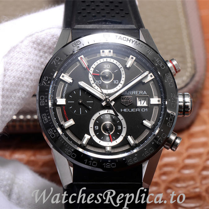Tag Heuer Replica Carrera Rubber strap 43MM - Replica Watches Shop
