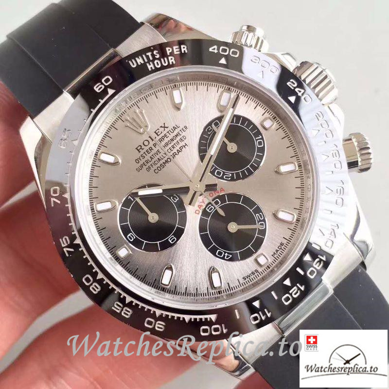 Swiss Rolex Daytona Cosmograph Replica 116519LN Black Rubber strap 40MM - Replica Watches Shop