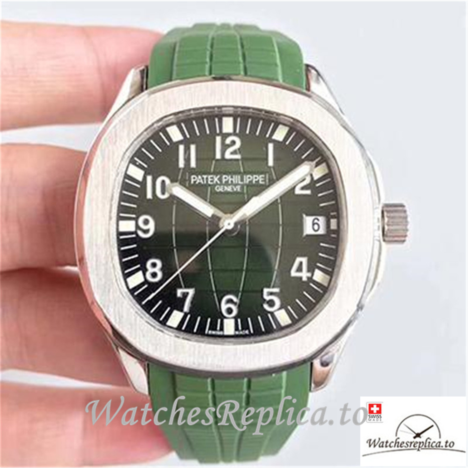 Swiss Patek Philippe Aquanaut Jumbo Replica 5167A Green Strap 40.5MM - Replica Watches Shop