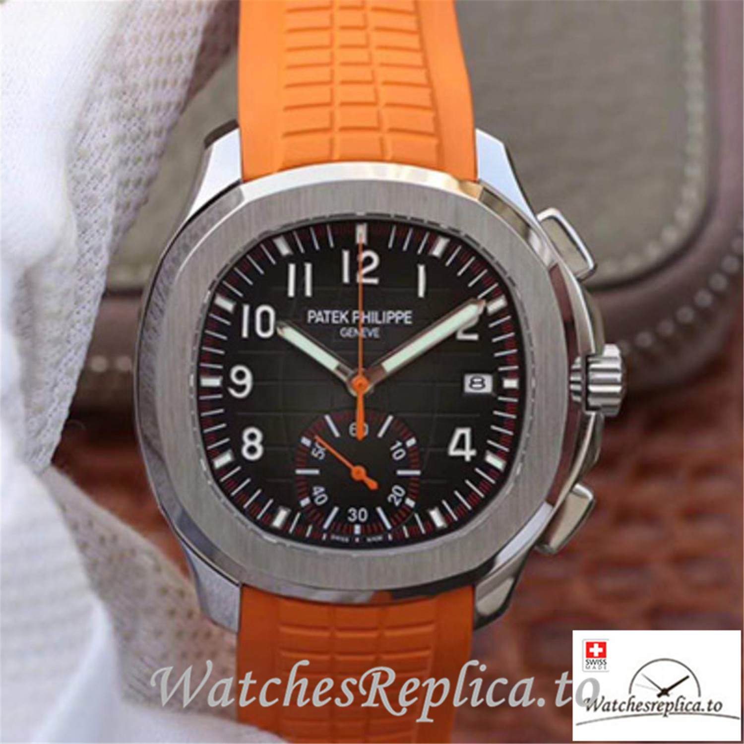 Swiss Patek Philippe Aquanaut Chronograph Replica 5968A Roman Markers 42MM - Replica Watches Shop