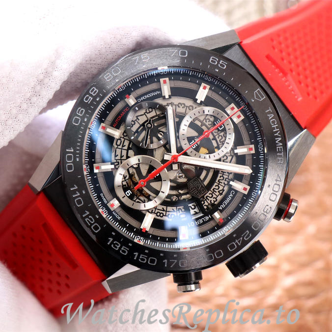 Tag Heuer Replica Carrera Rubber strap 45MM - Replica Watches Shop