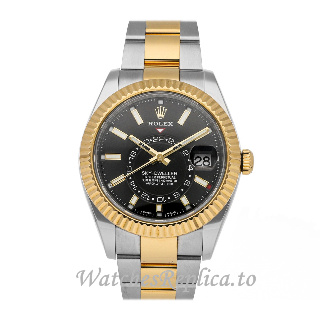 Replica Rolex Sky-Dweller m326933-0002 42MM Yellow Rolesor Mens Watch - Replica Watches Shop