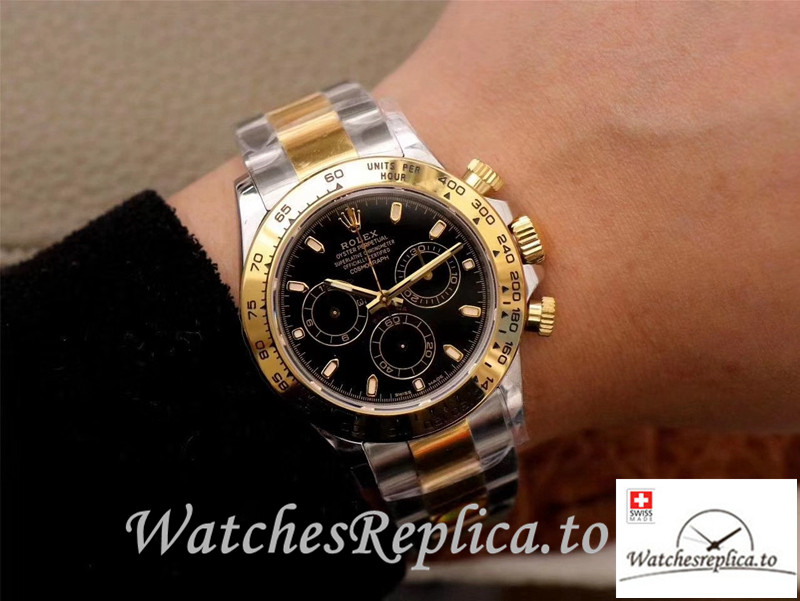 Swiss Rolex Daytona Cosmograph Replica M116503-0004 Silver And Gold Strap 40MM - Replica Watches Shop