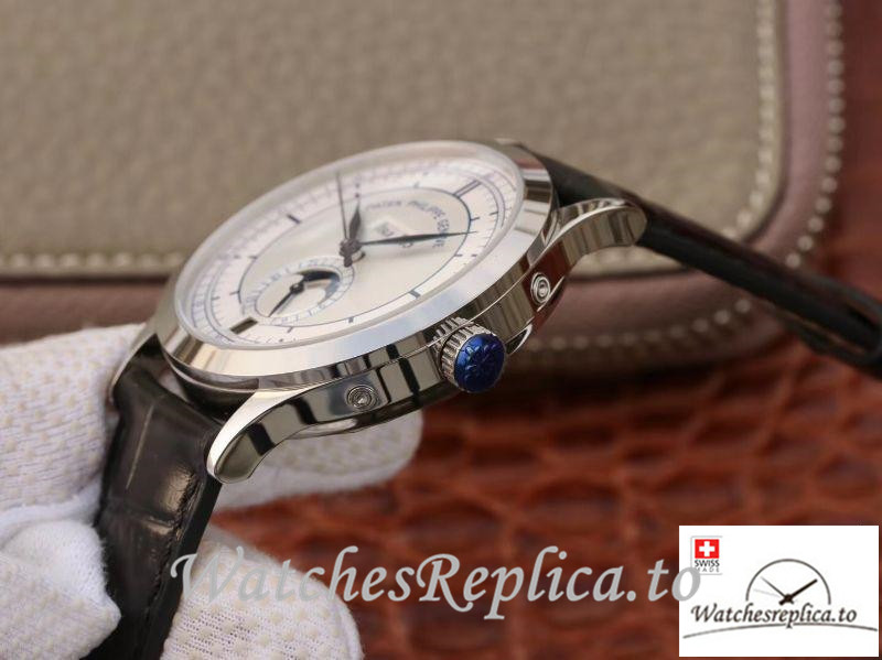 Swiss Patek Philippe Complications Annual Calendar Replica 5396G 001 Black Strap 42MM - Replica Watches Shop