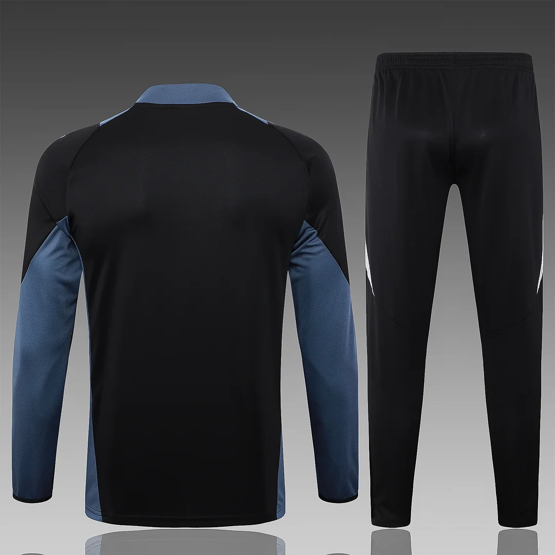 2024/2025 Manchester United Half-Pull Training Wear Black Football Shirt Kids Size