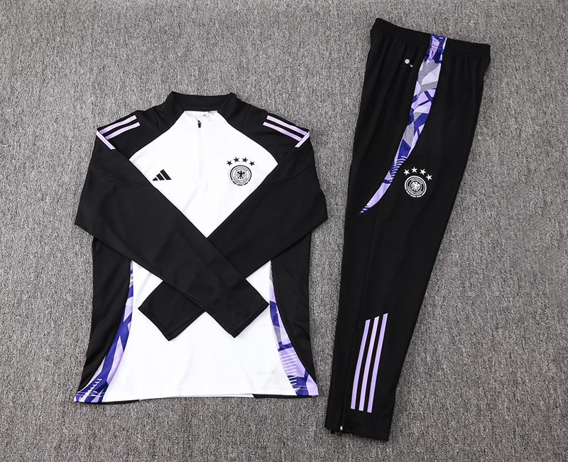 2024 Germany Half-Pull Training Suit White Football Shirt Kids Size