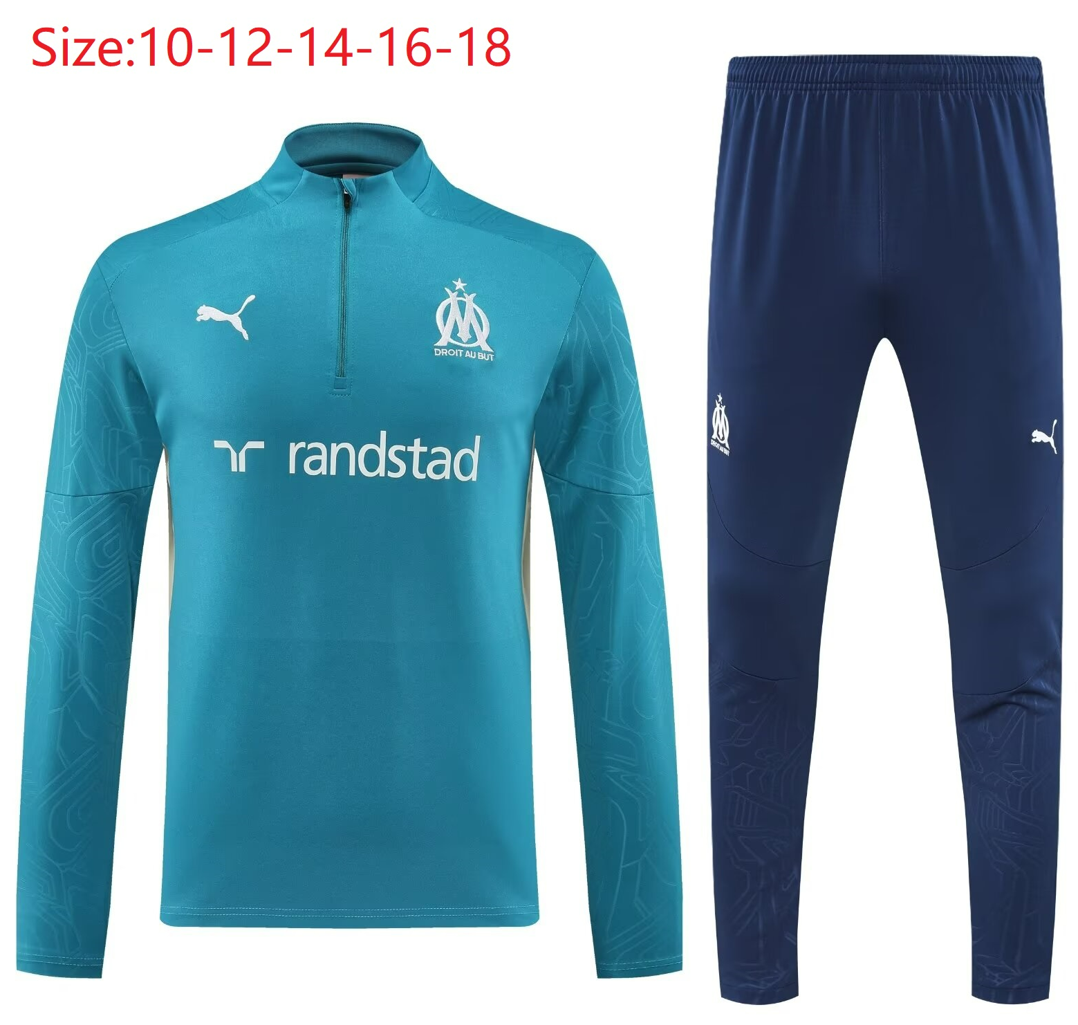 2024/2025 Kids Kit Marseille Training Suit Football Shirt