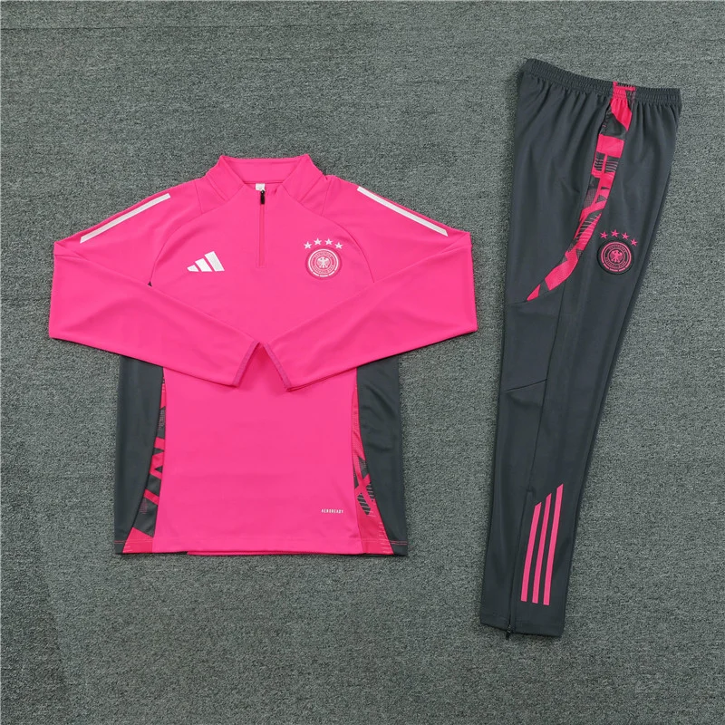 2024/2025 Germany Half-Pull Training Wear Pink Football Shirt Kids Size
