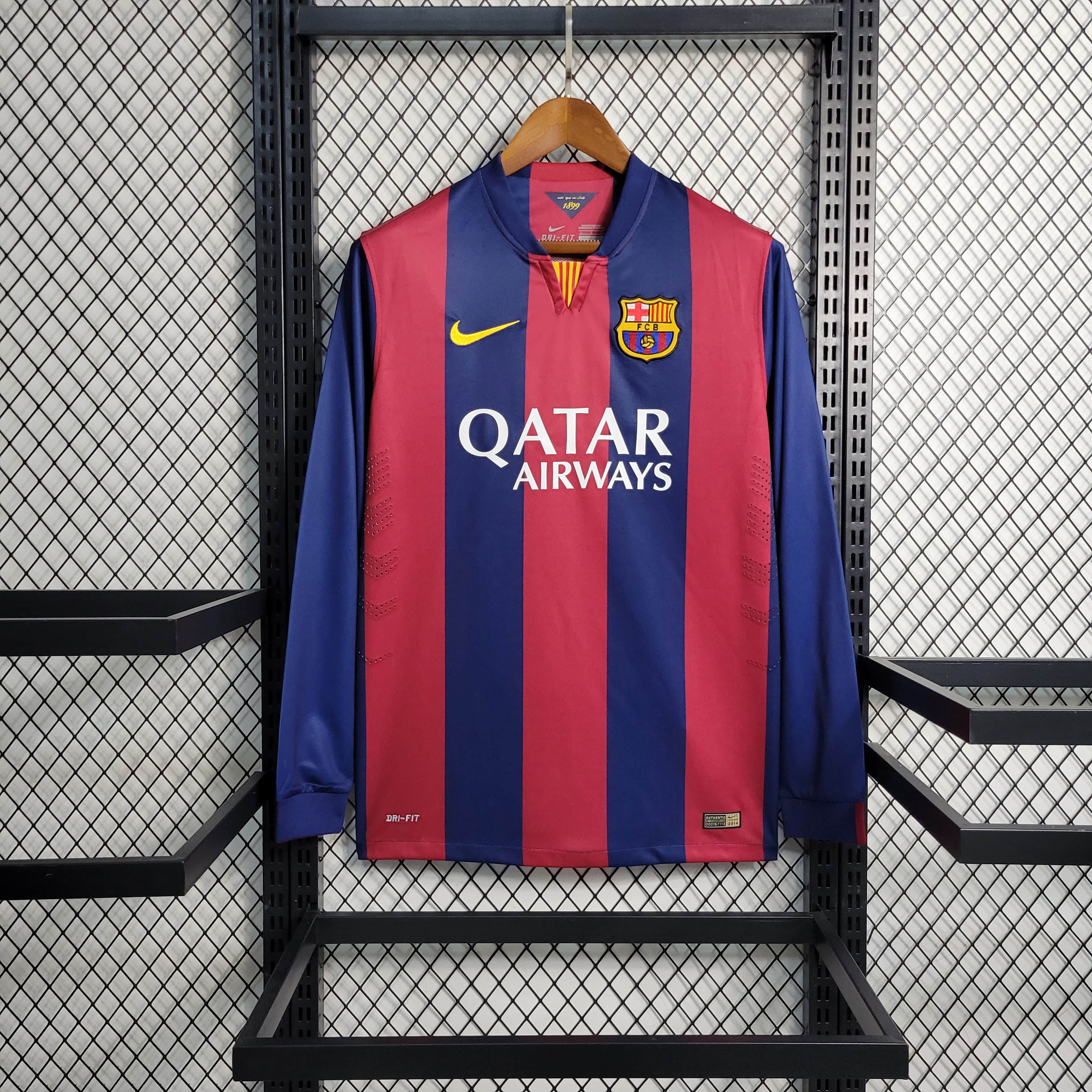 2014/2015 Retro Long Sleeve Barcelona Home Football Shirt