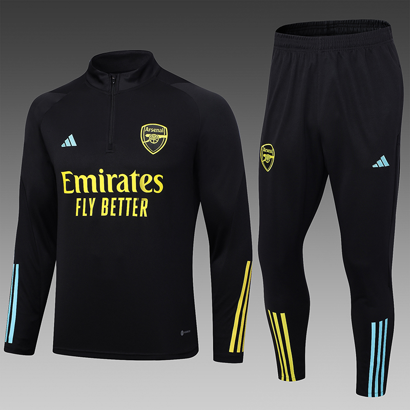 2023/2024 Arsenal Half-Pull Training Suit Black Football Shirt Set