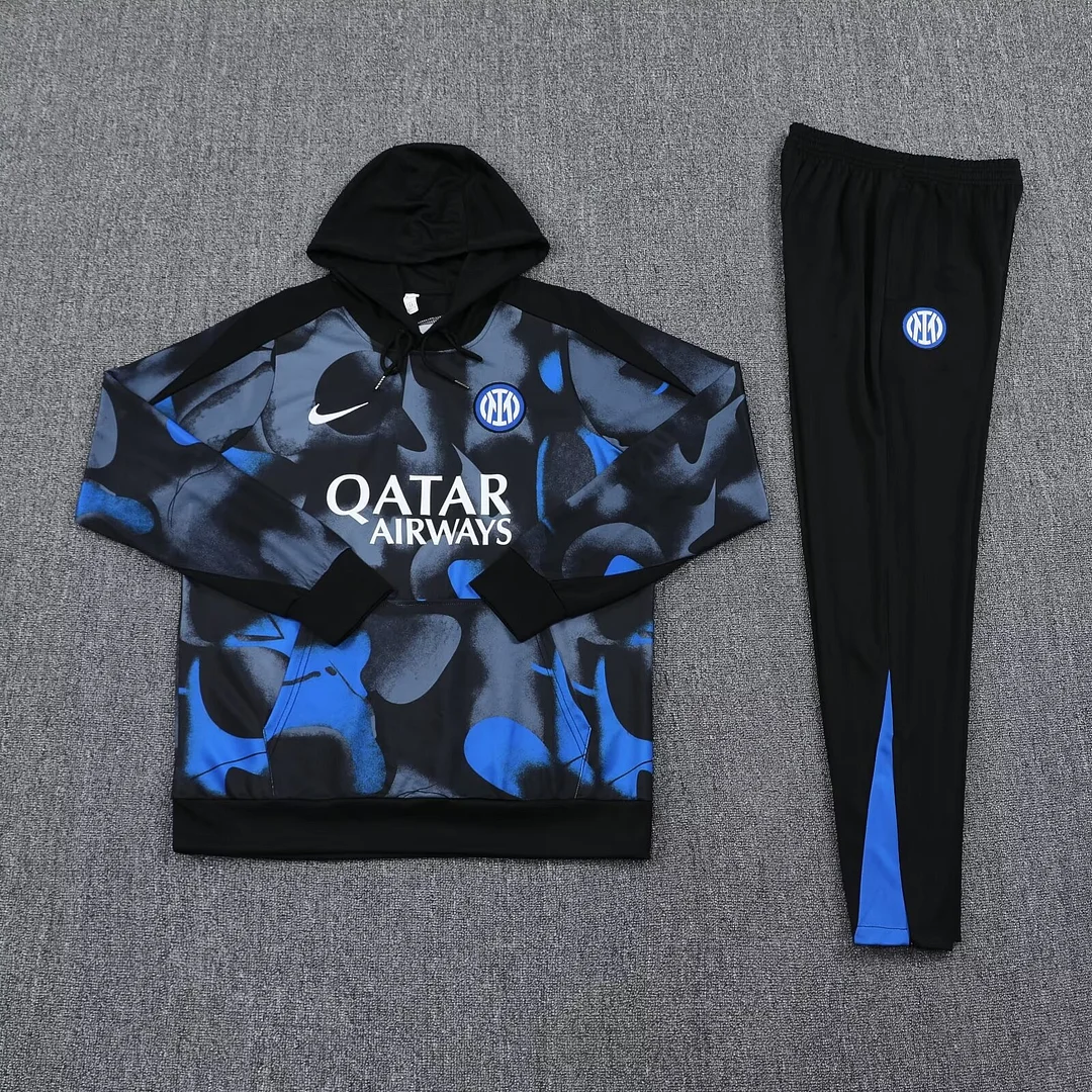 2024/2025 Inter Milan Hooded Long Sleeves Training Suit Football Shirt