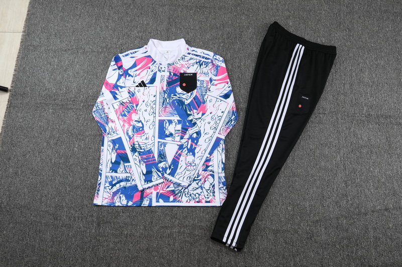 2024 Japan Half-Pull Training Suit White Football Shirt Kids Size