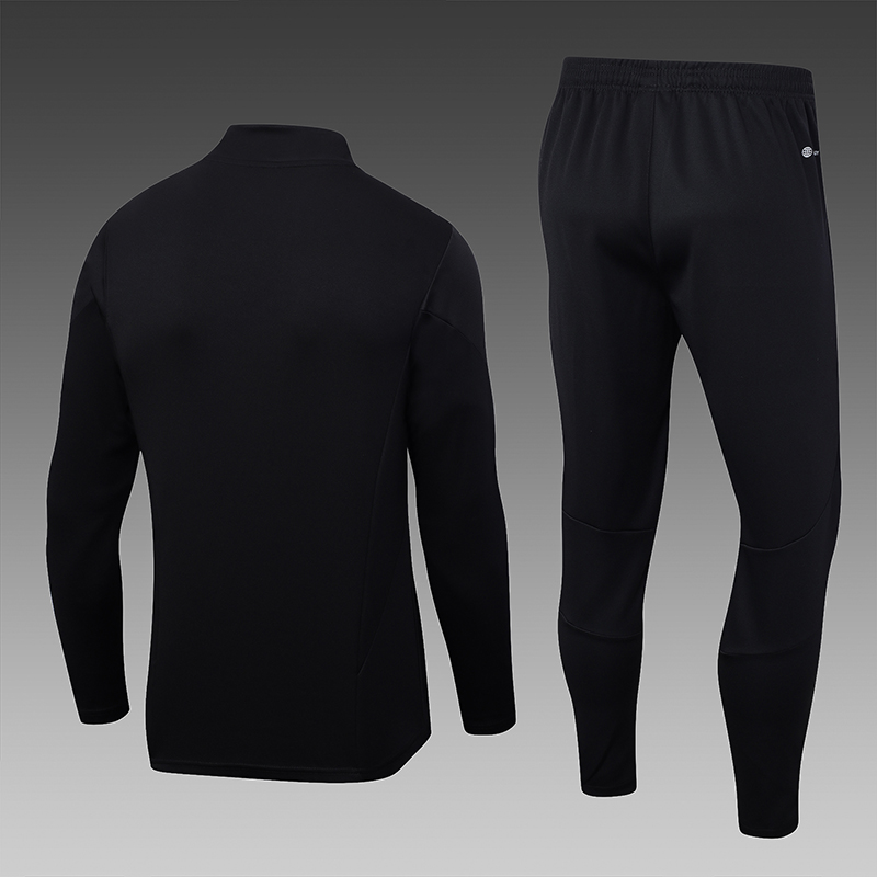 2023/2024 Bayern Munchen Half-Pull Training Suit Black Football Shirt Set