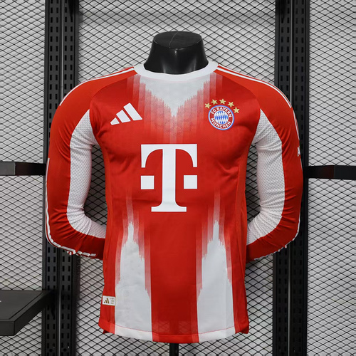 2025/2026 Long Sleeve Authentic FC Bayern Munich Home Football Shirt