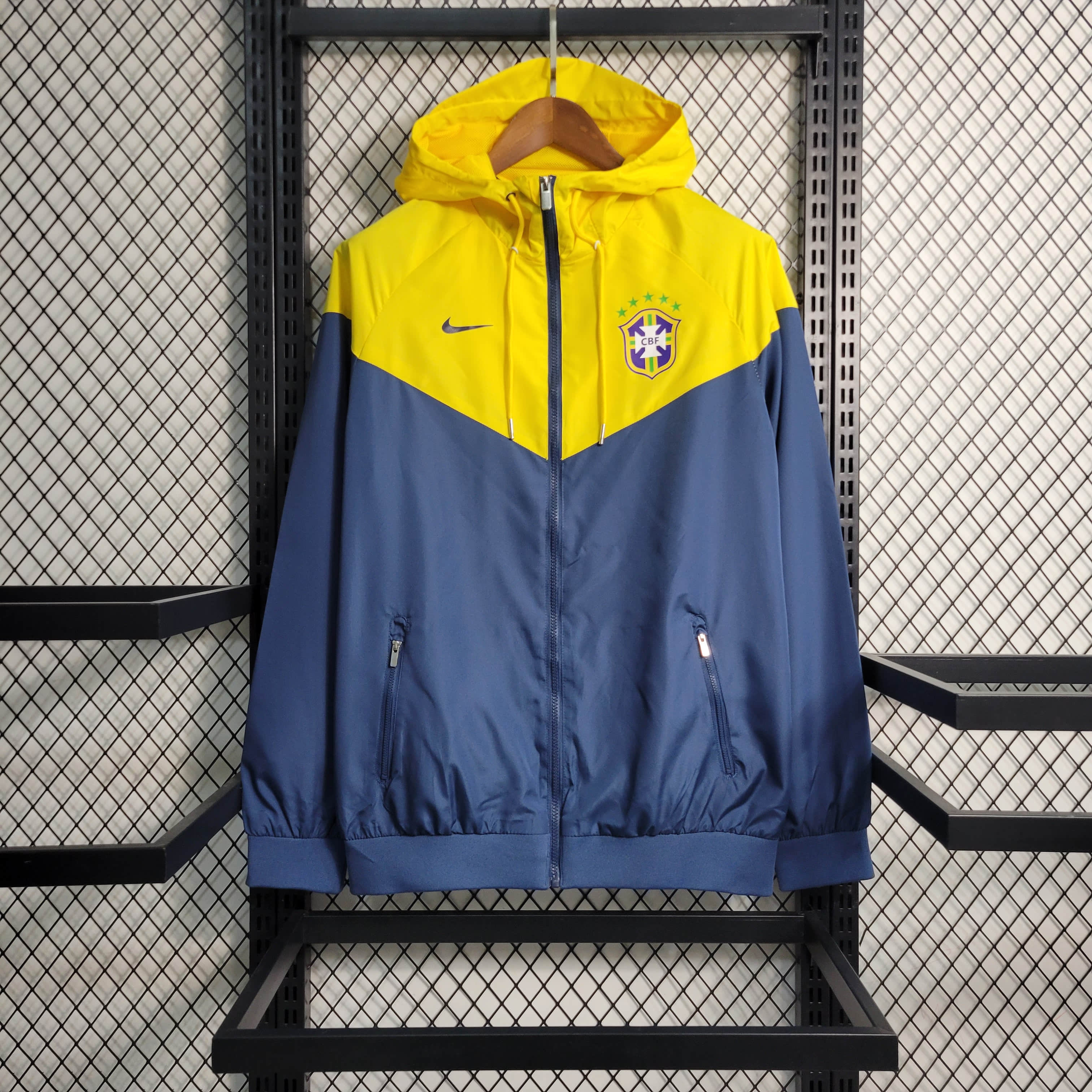 2023/2024 Brazil Windbreaker(Yellow-Grey)Football Shirt