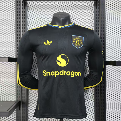 2025/2026 Long Sleeve Player Version Manchester City Away Football Shirt