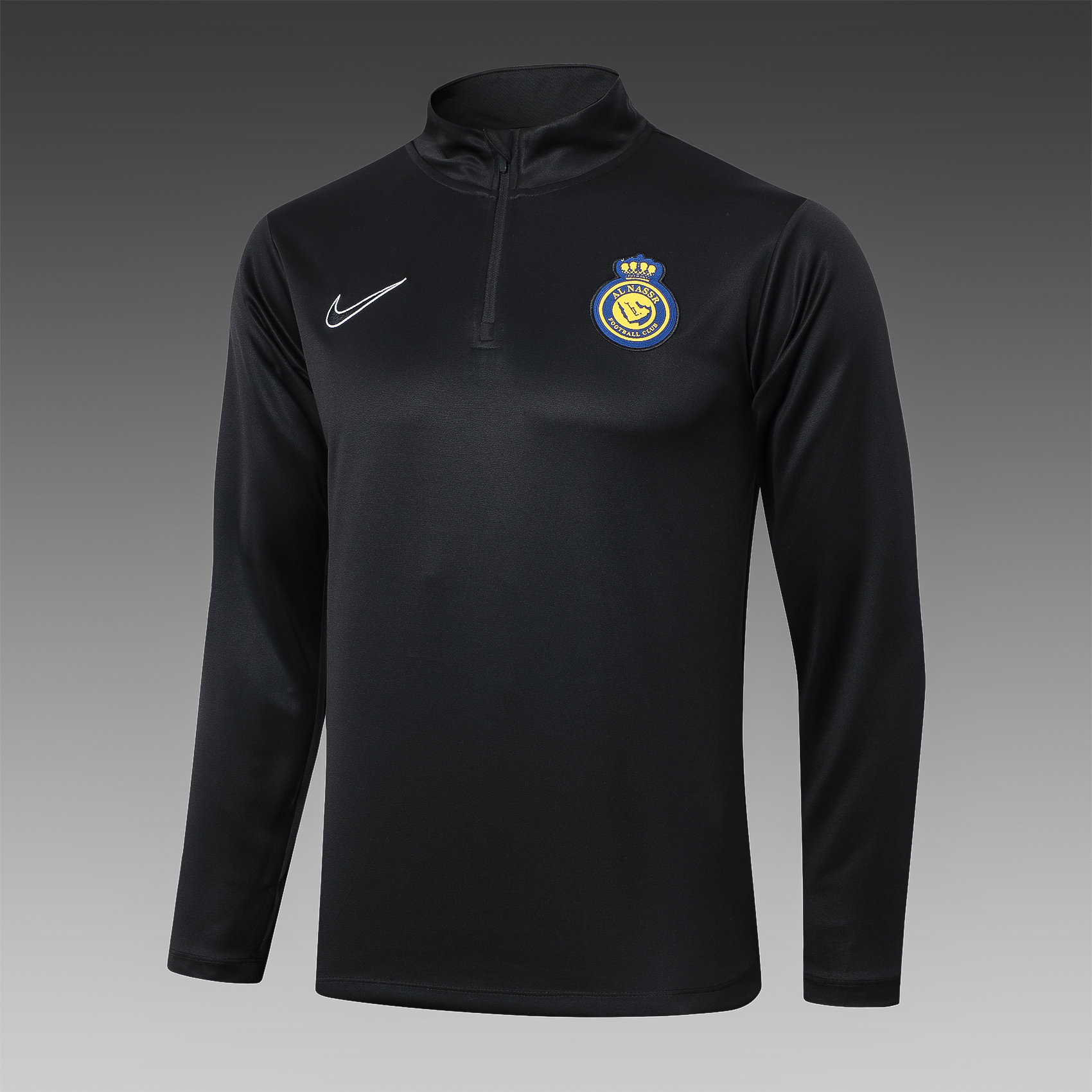 2024/2025 Al-Nassr Half-Pull Training Suit Black Football Shirt Set