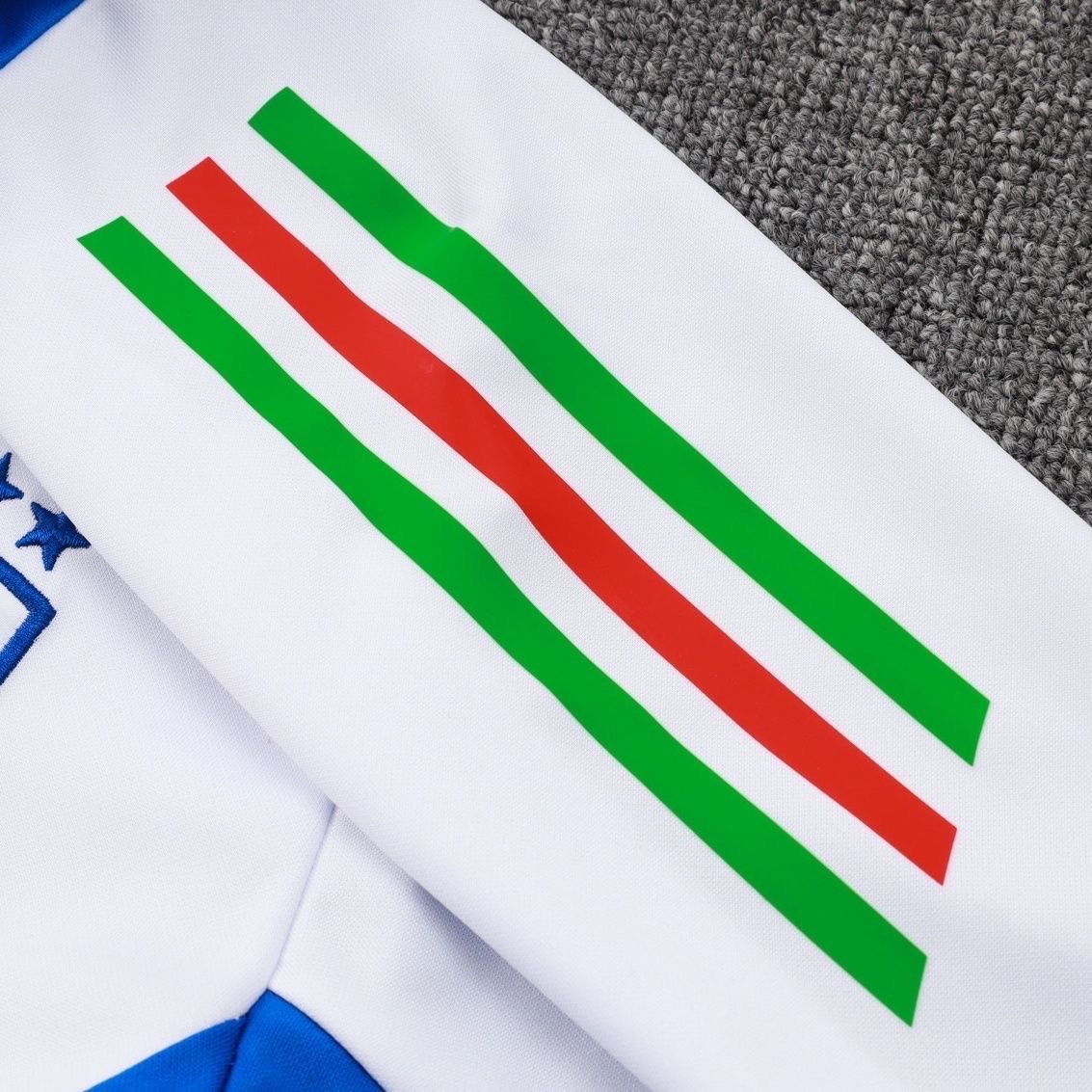 2024/2025 Italy Long Zipped Training Suit white Football Shirt Set