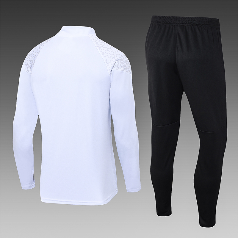 2023/2024 AC Milan Half-Pull Training Suit White Football Shirt Set