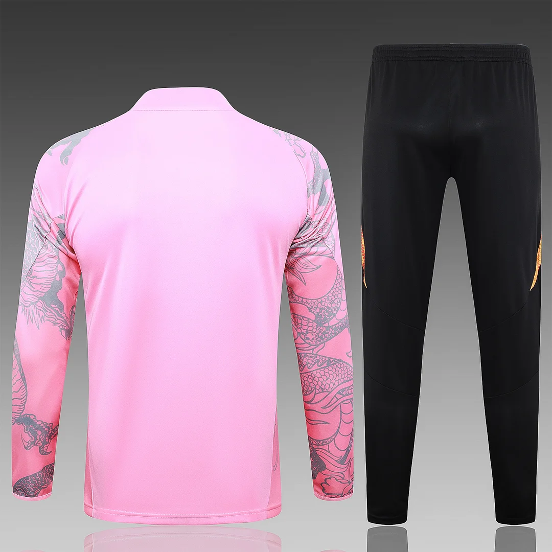 2024/2025 Real Madrid Half-Pull Training Wear Pink Football Shirt