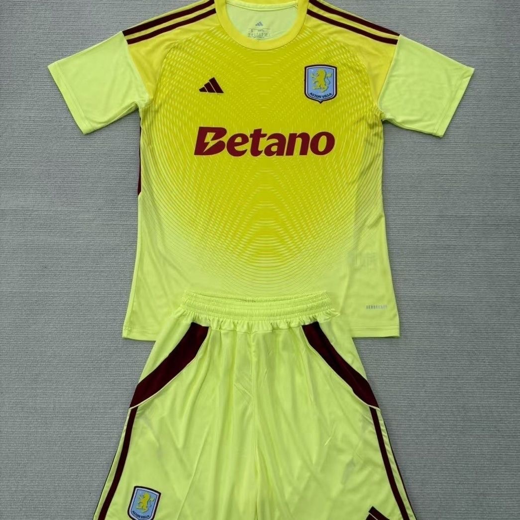 2025/2026 Aston Villa GoalkeeperFootball Shirt Kids Size 1:1 Thai Quality