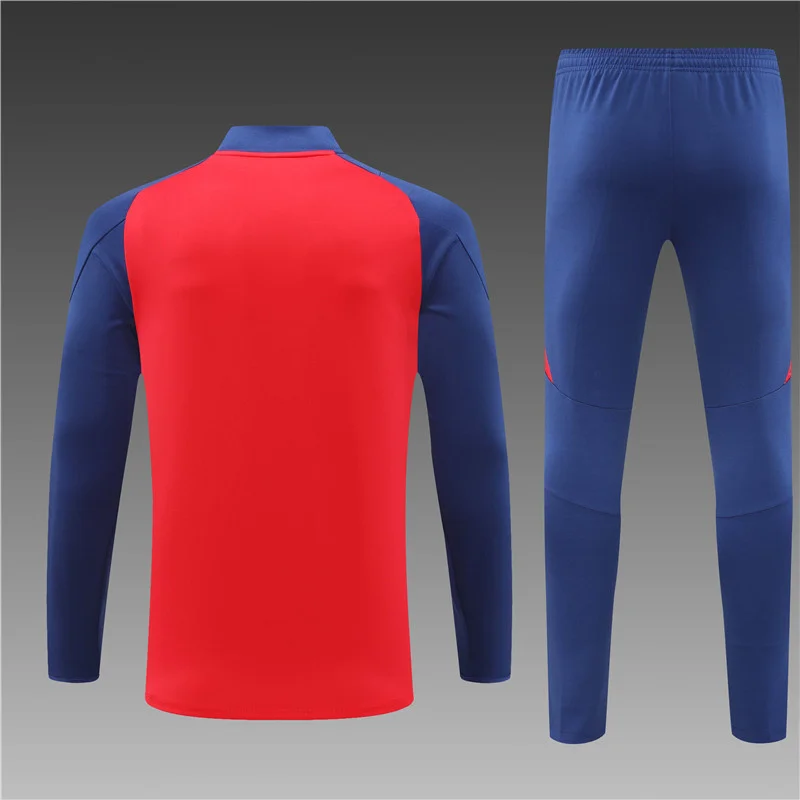 2024/2025 Spain Half-Pull Training Wear Red Football Shirt