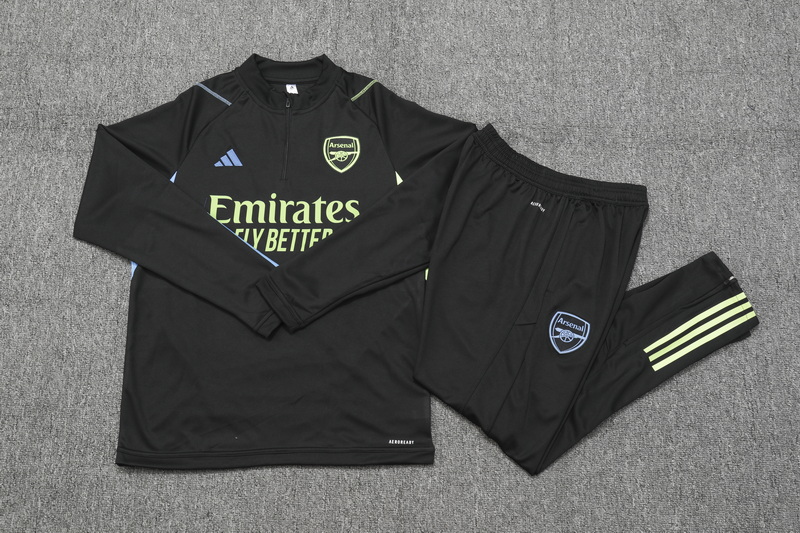 2023/2024 Arsenal Half-Pull Training Suit Black Football Shirt Set