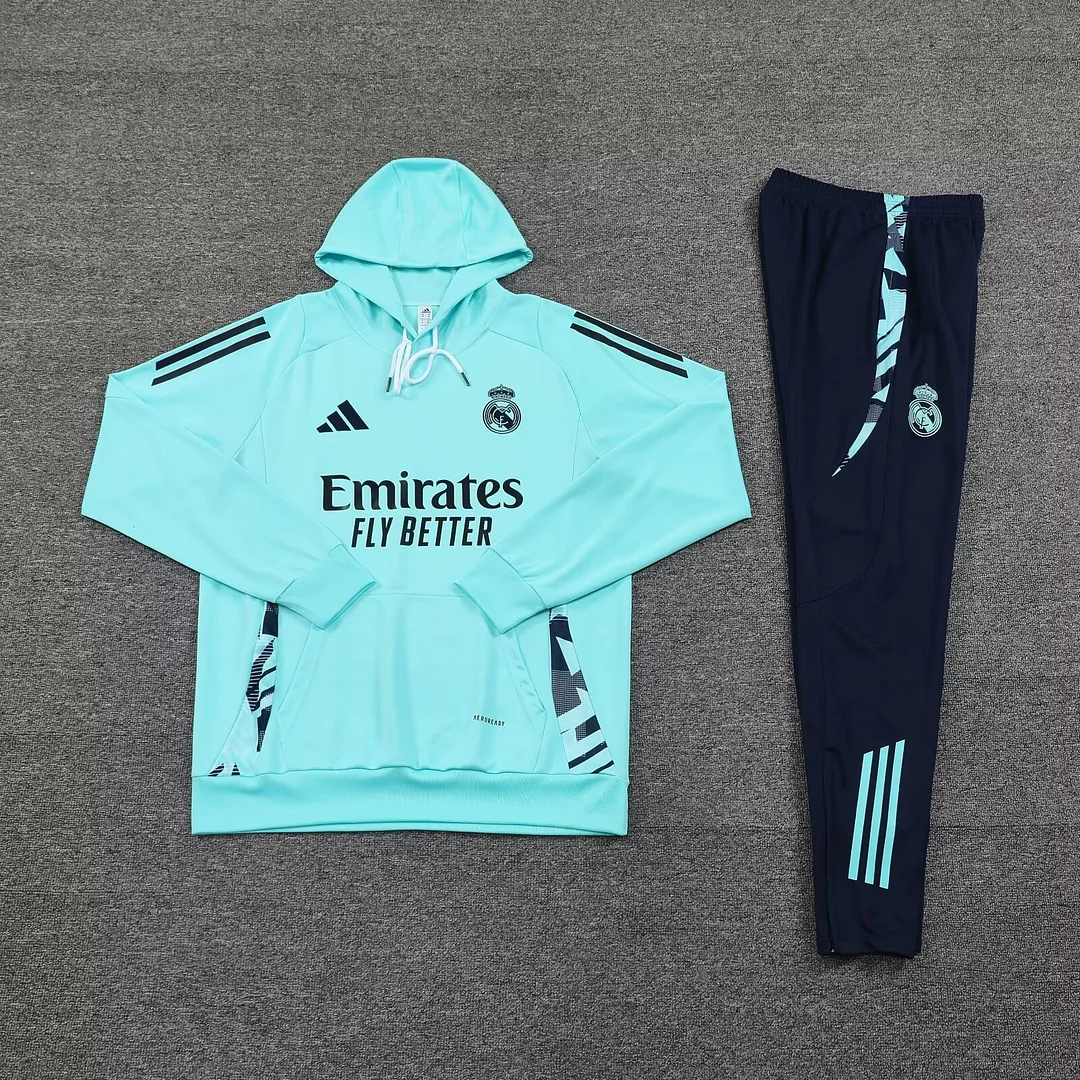 2024/2025 Real Madrid Hooded Long Sleeves Training Suit Football Shirt