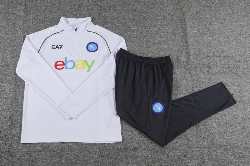 2023/2024 Napoli Half-Pull Training Suit White Football Shirt Set