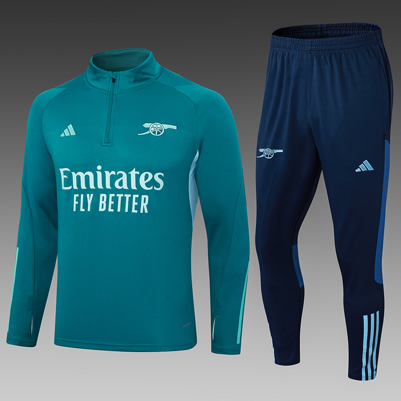 2023/2024 Arsenal Half-Pull Training Suit Dark Green Football Shirt Set