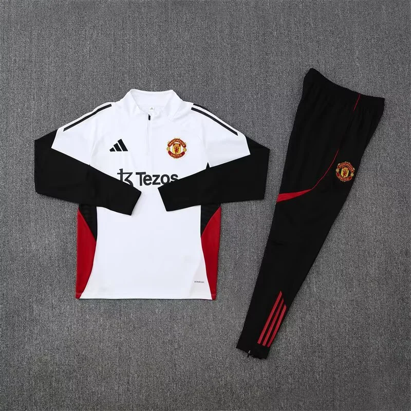2025/2026 Manchester United Half-PullTraining Wear Football Shirt Kids Size