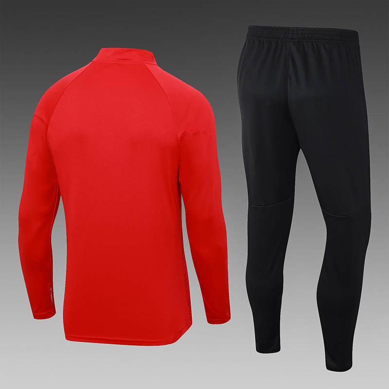 2023/2024 AC Milan Half-Pull Training Suit Red Football Shirt Set