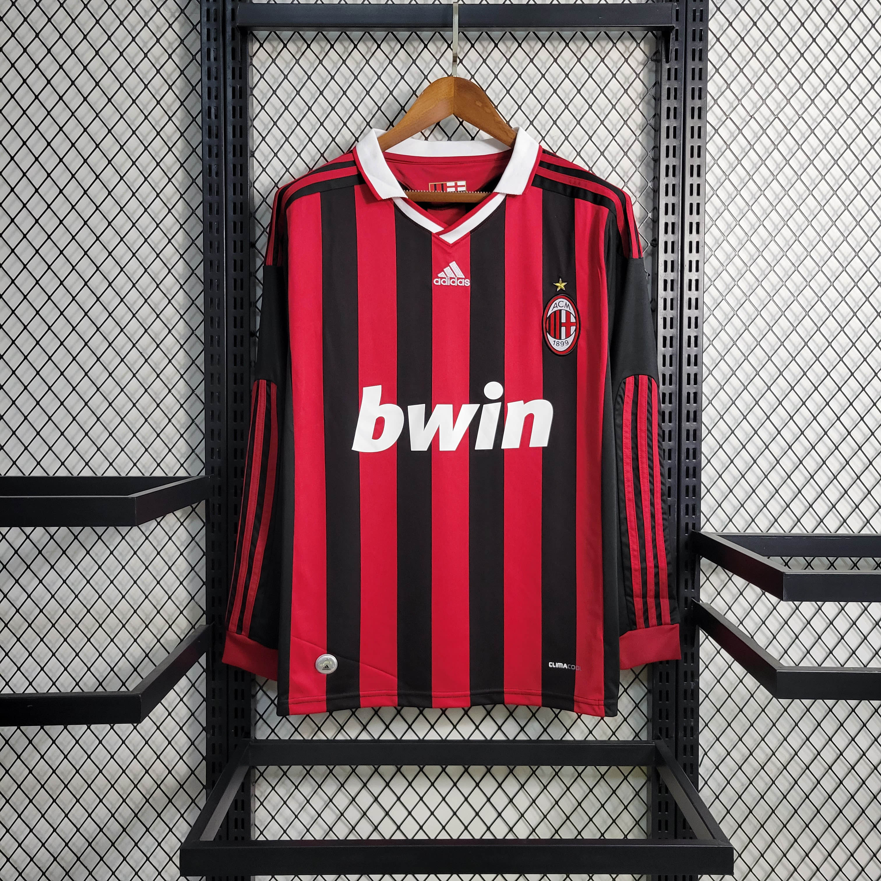 2009/2010 Retro Long Sleeve AC Milan Home Football Shirt