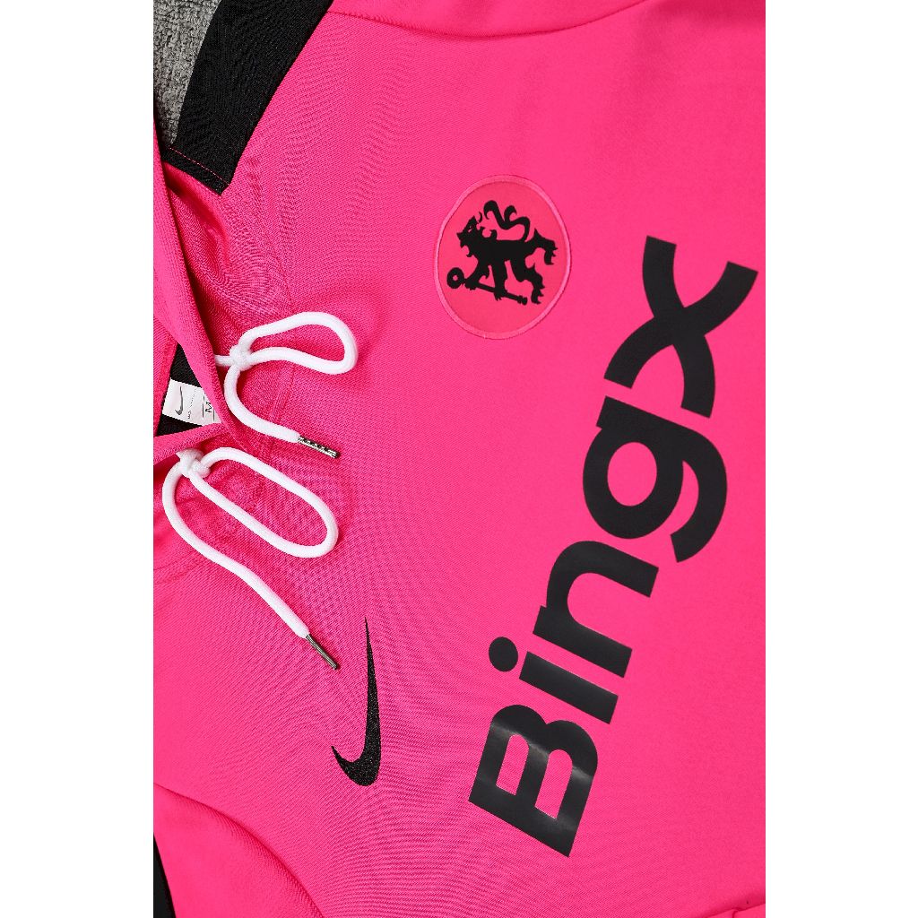 2024/2025 Chelsea Hooded Long Sleeves Training Suit Pink Football Shirt